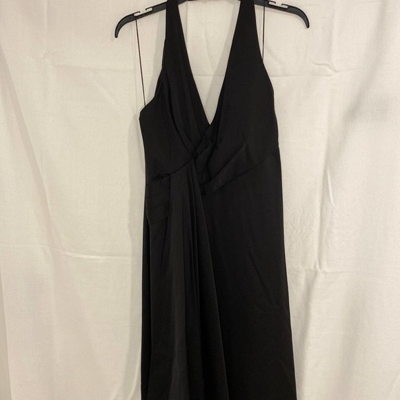 New Aidan Mattox Halter Neck Draped Gown In Black NWT Black size 8 - Picture 4 of 16